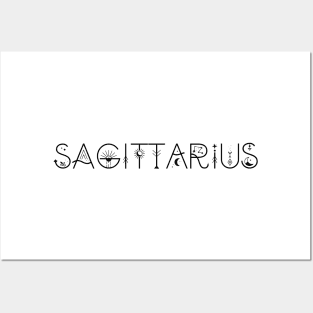 Sagittarius celestial typography Posters and Art